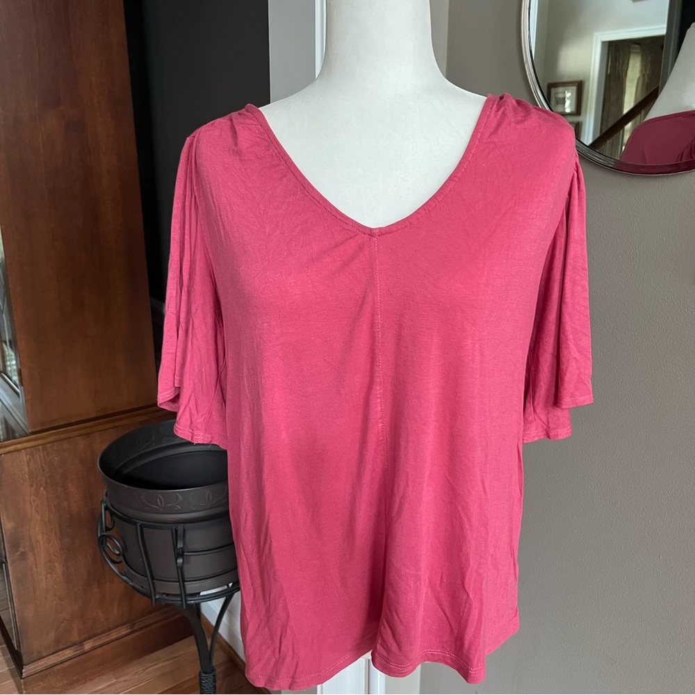 Anthropologie/Bordeaux Pink Top